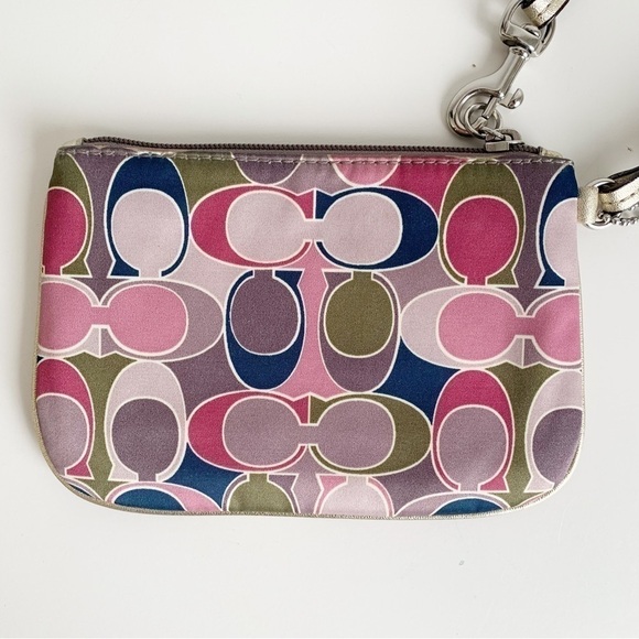 𝅺Coach Signature Logo Corner Zip Wristlet Multicoloured - Picture 1 of 12